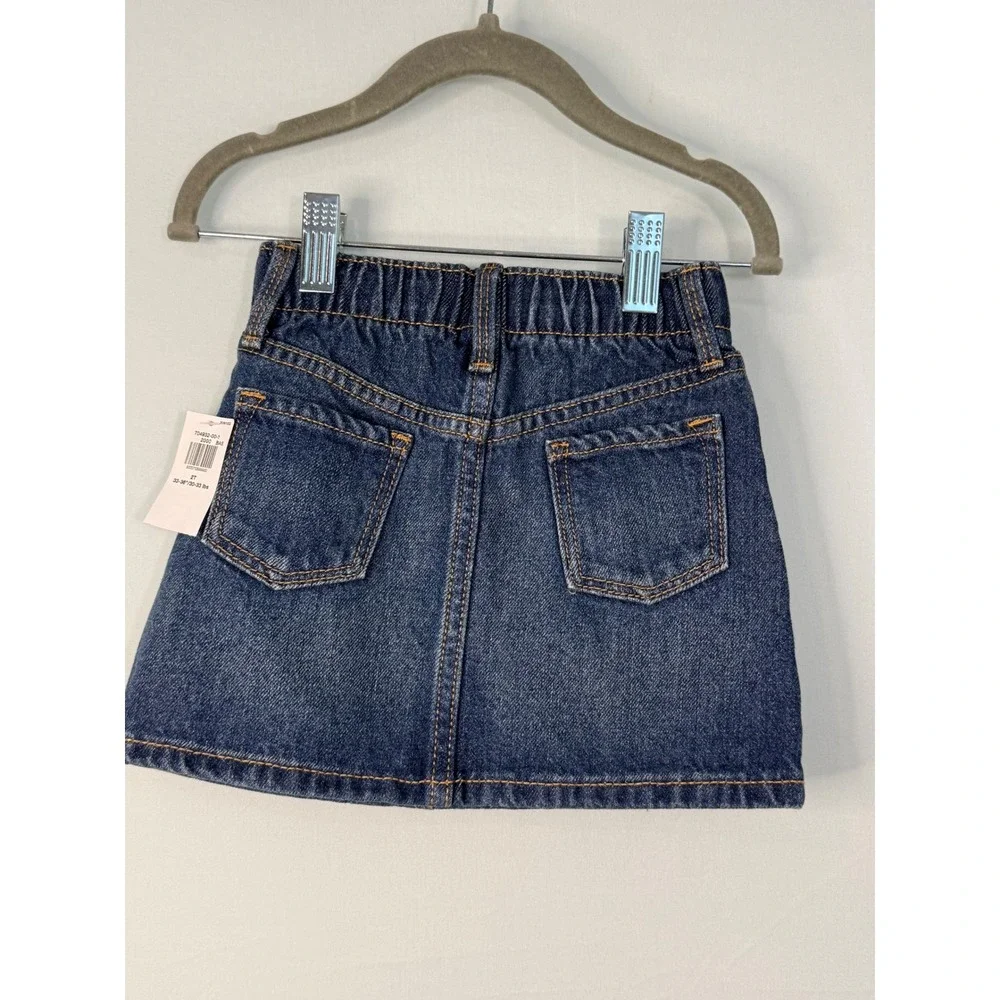Old Navy Denim Skirt Kids 2T Blue Adjustable Waist Cotton Mini Skirt‎